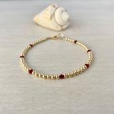 3mm Sterling Silver or 14k Gold-filled Balls with Swarovski Crystal Bracelet