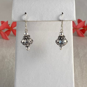 Sterling Silver Decorative 10mm Bead S1 Earrings