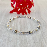 4mm Clear Crystal & Quartz Bracelet