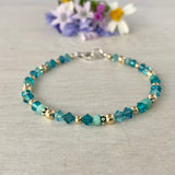 4mm Ocean Teal Crystal & Amazonite Bracelet