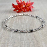 4mm Clear Swarovski Crystals & Sterling Silver Anklet