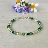 4mm Green Crystal & Aventurine Bracelet