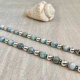 Larimar Stone with 5mm Sterling Silver Bracelet