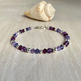 Amethyst and purple Swarovski crystals