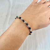 Jet Black Swarovski Crystals with 5mm Gold-Filled Shiny Beads