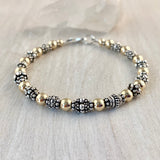 Handmade Turkish & Bali 6mm Sterling silver beads with 5mm Sterling Silver beads