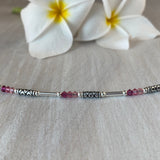 Handmade Turkish Sterling Silver Tubes With Pink Swarovski Crystals