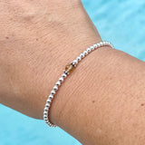 3mm Sterling Silver Shiny Balls & November Citrine Bracelet