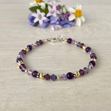 Purple Crystal & Amethyst Anklet