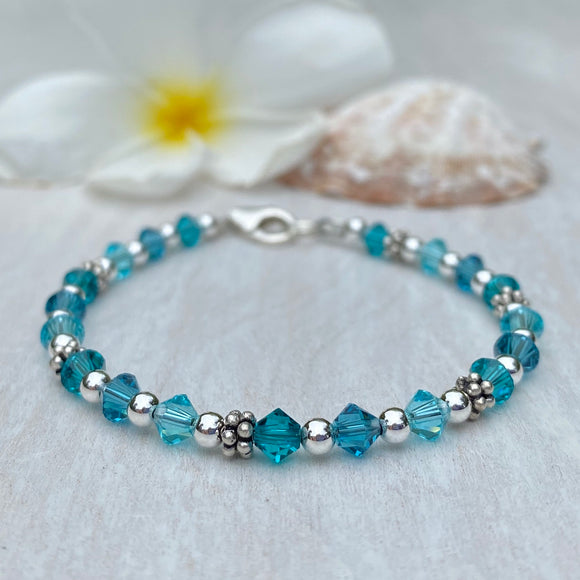 Ocean Teal Child Bracelet with Letters