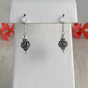 Sterling Silver Decorative 8mm Bead S1 Earrings