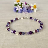 Purple Crystal & Amethyst Anklet